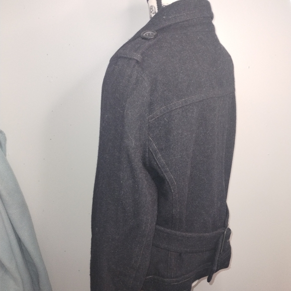 AEO Black Reversible Double Breasted Peacoat M - Picture 3 of 12